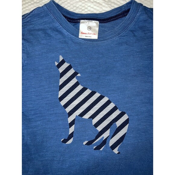 Hanna Andersson T Shirt Boys 140 US Sz 10 Wolf Howl Graphic 100% Cotton Casual - Picture 2 of 7